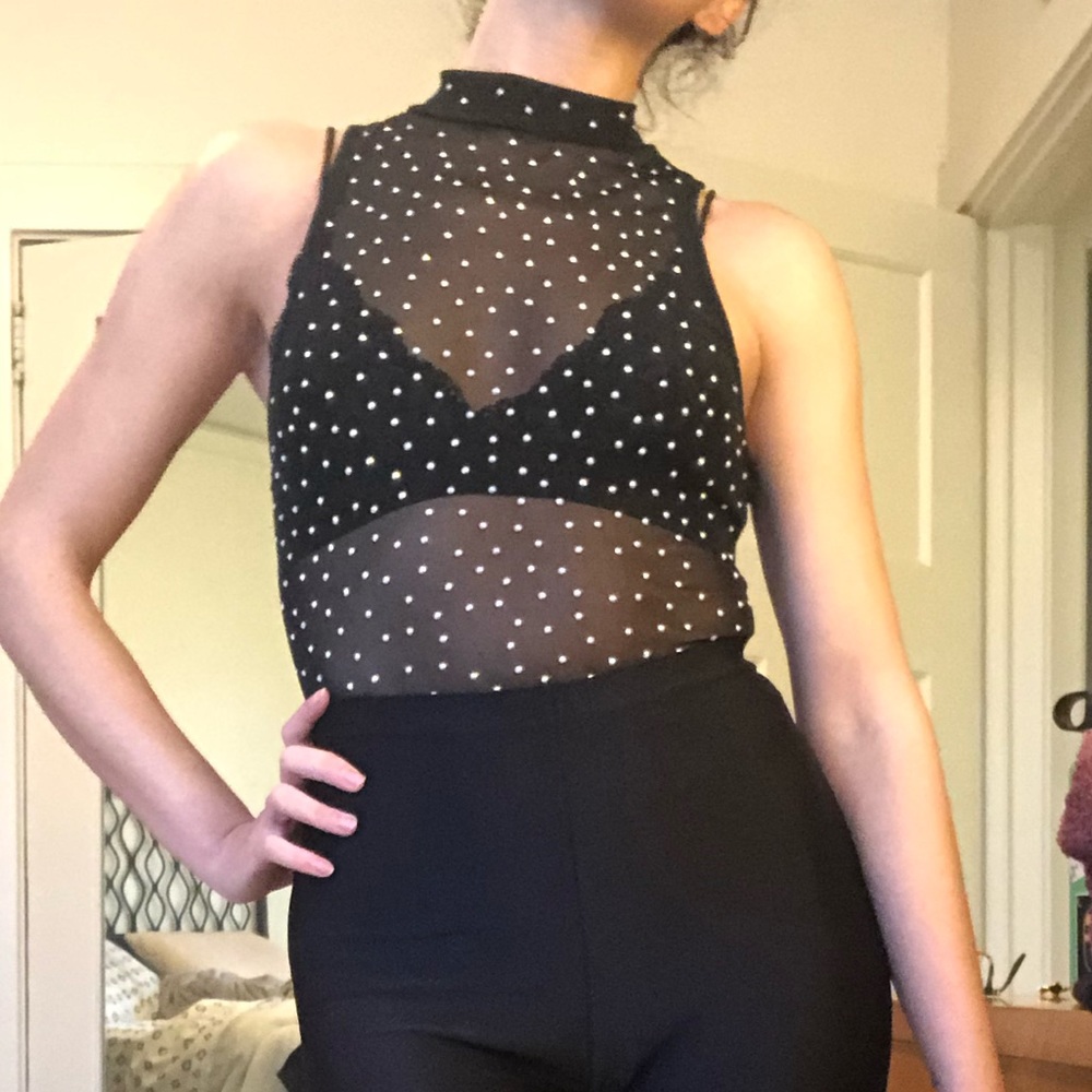 Mesh Rhinestone Bodysuit - Picture 6 of 7